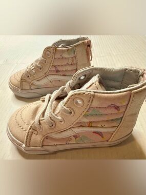 Toddler Vans Sk8-Hi Zip Unicorn Glitter Sneakers Size